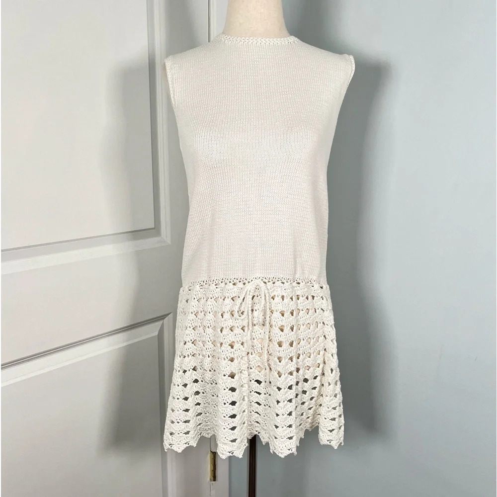 Vintage cotton crochet mini dress